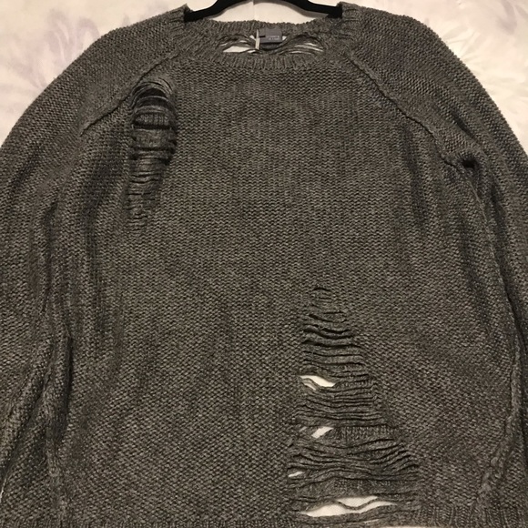 Sparkle & Fade Distressed Grey Sweater size Small - Picture 4 of 4